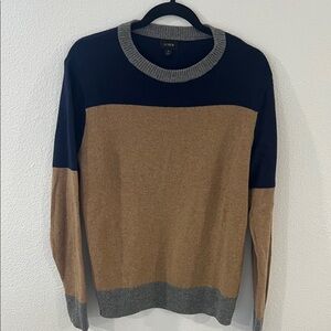 J. Crew Men's Sweater - Navy and Tan